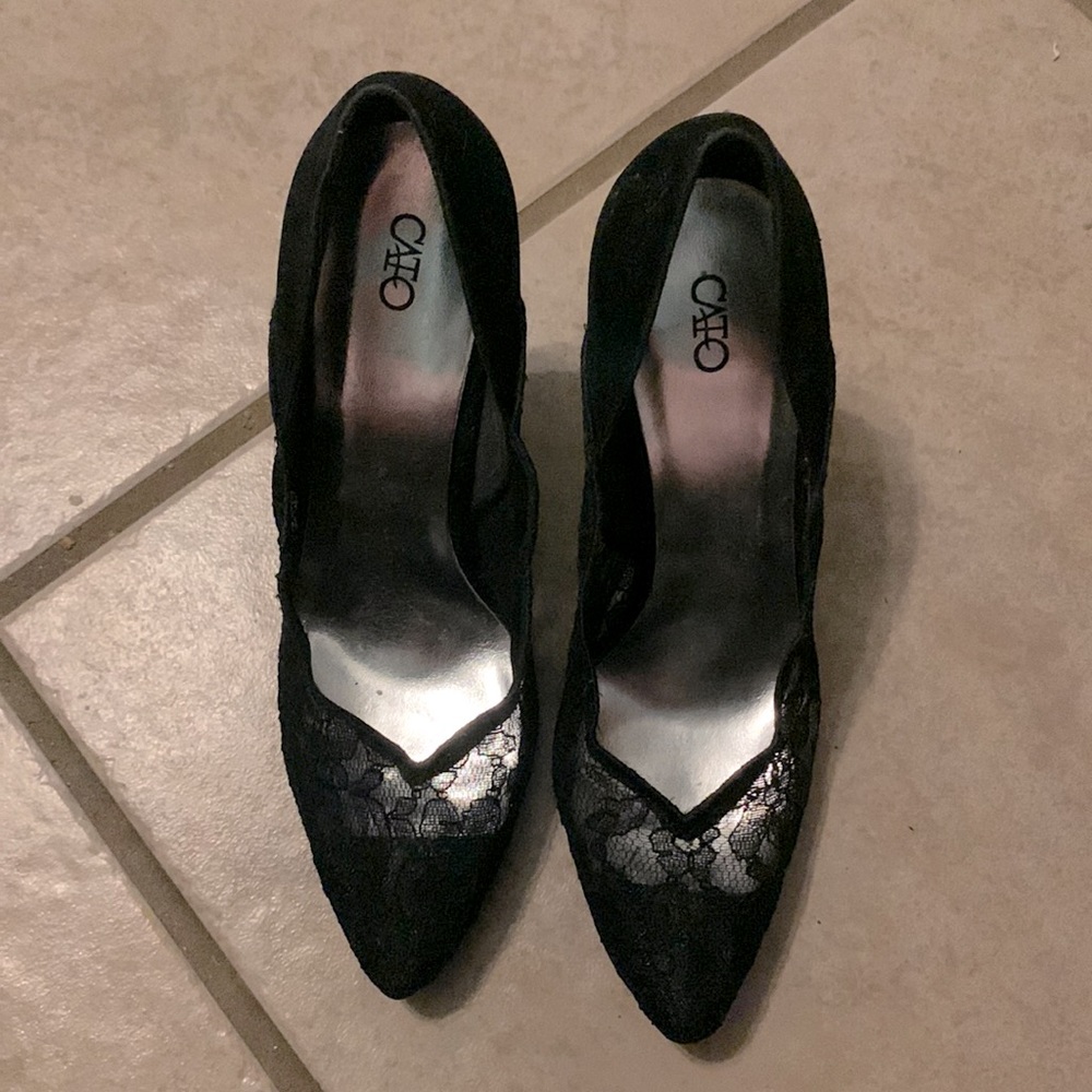 Black Cato pointed toe pumps